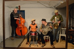 München, Theater Blaue Maus, Stormy Wednesday - Blues Session, Bernd Bauer Bues Band, v. l. Albrecht Widmann, Sigrun Lenk, Bernd Bauer, Heiko Reißmann, 28. Februar 2018